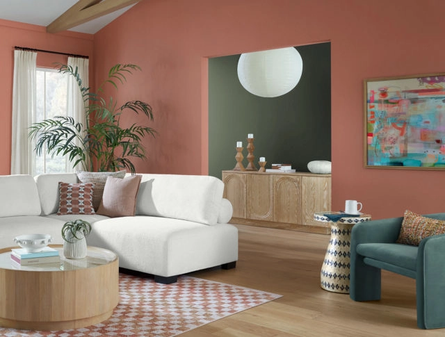 Kleur van de maand Februari sherwin-williams Coral Island SW 6332